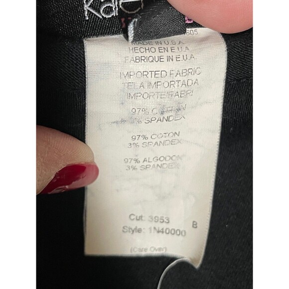 Vintage Y2K Cropped Wide Leg Cigarette Pants Embroidered Hem Karen Kane Sz 12 - Picture 4 of 11